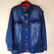 Knit Studio Women&#39;s Denim Front Button Jacket Size 4X - $38.61