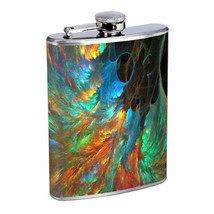 Abstract Wind Multicolor E1 Flask 8oz Stainless Steel Hip Drinking Whiskey - £11.93 GBP