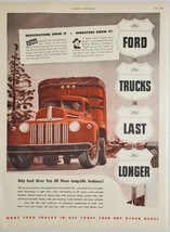 1947 Print Ad Ford Truck &amp; Trailer in Farm Country Lasts Longer - $17.08
