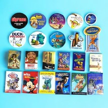 VTG Movie Release Promo Button Pin Lot 22 Mixed 90s Disney Mickey Monsters DVD - £18.58 GBP