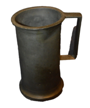 Very Heavy Rare Antique Pewter Mug, “municai ela capital”, 1700s,Square ... - $299.99