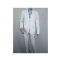 Men Premium 100% Linen Cocktail Suit by INSERCH Breathable and cool SU880 White image 3