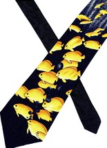 A. ROGERS Novelty Necktie Goldfish vintage 1990s polyester 60&quot; x 4&quot; oceanography - £7.08 GBP