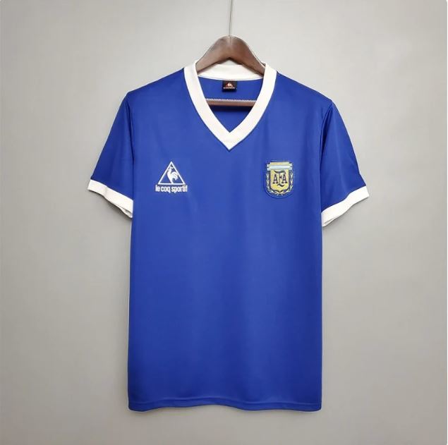 Argentina Away 1986 World Cup Maradona Retro Soccer Jersey - $75.00