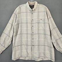 National Outfitters Mens Flannel Shirt Size XL Gray Preppy Plaid Long Sl... - $14.40