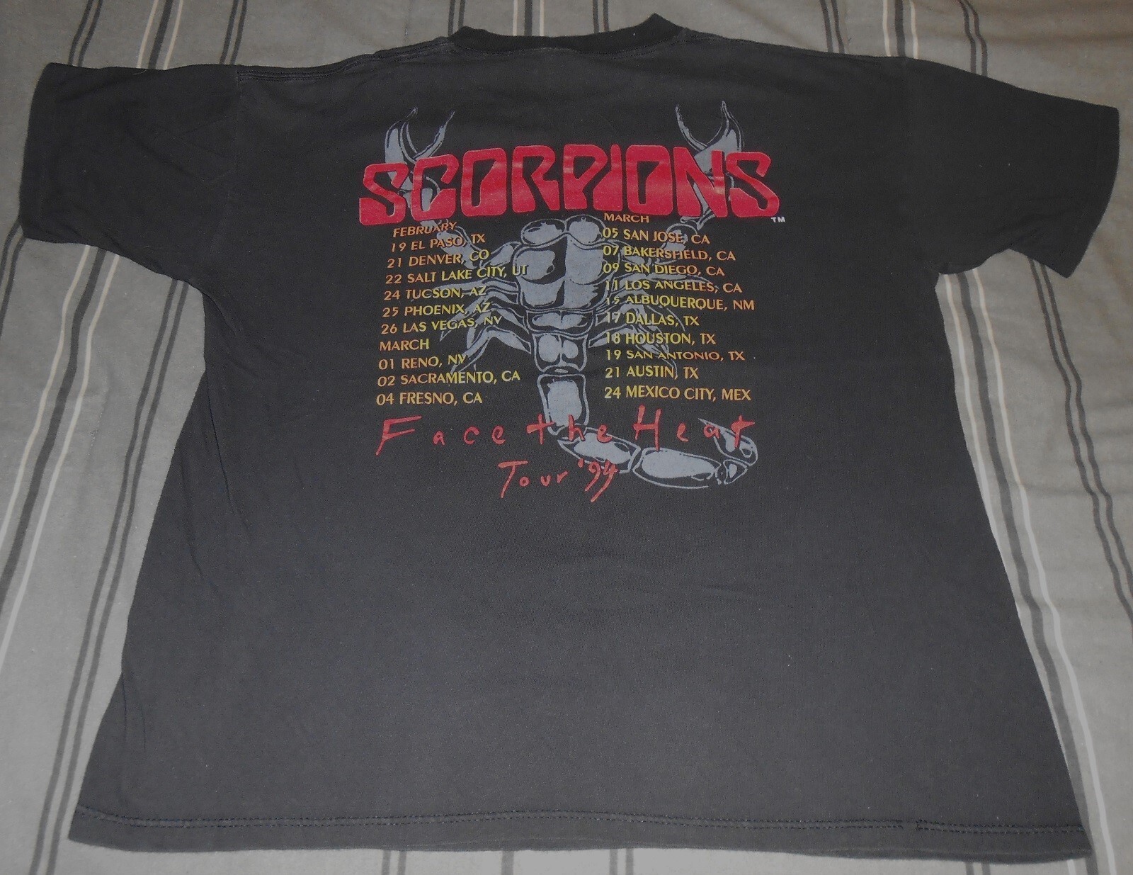 SCORPIONS Face The Heat Tour T-Shirt Short sleeve  Sz. L Item image 3