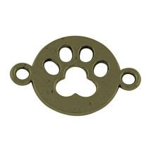 2 Paw Print Charms Connectors Antique Bronze Tone Dog Pendants Links - $2.28 CAD