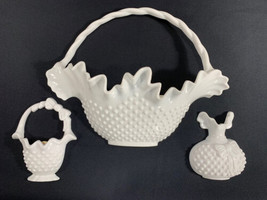 Home Interior Burwood White Hobnail Basket Wall Pocket Planters 3 Pieces... - $14.85