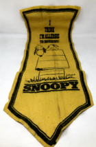 Vintage 1958 Peanuts Snoopy Banner Pennant I Think I’m Allergic To Morning - £35.93 GBP