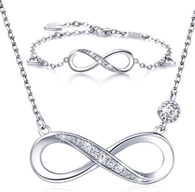 Mothers Day Gift for Mom Wife, 925 Sterling Silver Necklace Bracelet Jewelry Set - £74.73 GBP