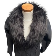 Pamela Dennis Private Client Women&#39;s Black Jacket Faux Fur Collar Fitted... - $37.40