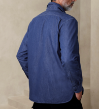 Banana Republic  Untucked Standard Fit  Blue chambray shirt Men size L Tall - £48.28 GBP