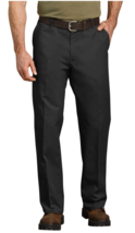 42x30 Genuine Dickies Work Pants Relaxed Flex Fit Straight Leg Flat Front Black - £23.73 GBP
