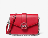 New Michael Kors Carmen Medium Convertible Shoulder Bag Bright Red with ... - $123.41