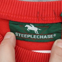 Steeplechase Sweater Mens M Red Short Sleeve Crew Neck Knit Stripe Pullover - $25.72