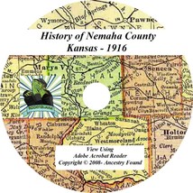 1916  History &amp; Genealogy of NEMAHA County Kansas KS - £4.59 GBP