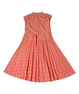 Vintage Marty Gutmacher Peach Polka Dot Floral Pleated Skirt &amp; Blouse Se... - $69.29