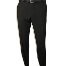 Men's MONO Turkey Slacks 100% Wool Plain Front Regular Fit 2501-01 Black image 2