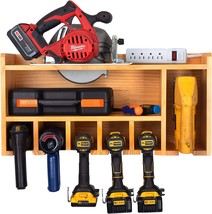 Power Tool Organizer for Garage - Fully Assembled Wood Tool Chest, 5 Drill - £55.94 GBP