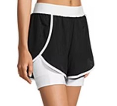 Xersion Women&#39;s Black &amp; White Workout Running Layered Shorts SZ Medium Stretchy - £8.91 GBP