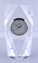 Neiman Marcus 10 Year Service Award Clear Crystal 7&quot; Mantel Desk Clock Japan - £23.21 GBP