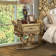 Gold 1-Drawer Nightstand - Chic Bedside Table - $1,322.99