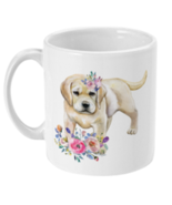 Labrador Puppy With Flowers Coffee Mug - £12.57 GBP
