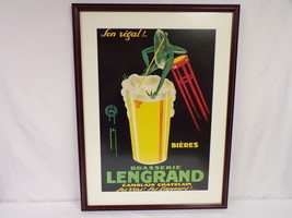 Brasserie Lengrand Beer Frog 22x29&quot; Framed Poster Art  - £117.33 GBP