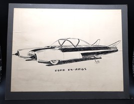 Vtg Pen &amp; Ink Ford FX Atmos (Amos) Signed J.B (James Burns) Matted Art A... - $49.99