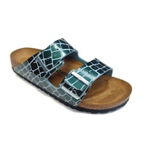 Birkenstock Arizona BS Sandals Womens Size 8-8.5 NARROW Gator Gleam Ocean Breeze - £110.45 GBP