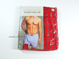 Perry Ellis PACK-2 New Men&#39;s Underwear Woven Boxer 100% Cotton L- 36-38 Nwt - $27.67