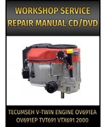 Tecumseh V-Twin Engine OV691EA OV691EP TVT691 VTX691 Repair Manual 2000 ... - £16.08 GBP