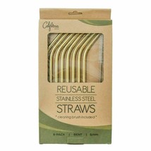 8 Reusable Stainless Steel Bent Straws Eco Friendly BPA Free Rust Scratch Proof - £8.61 GBP