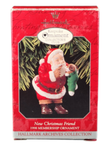 Vintage Hallmark Keepsake Ornament New Christmas Friend Santa with New Puppy - £7.17 GBP
