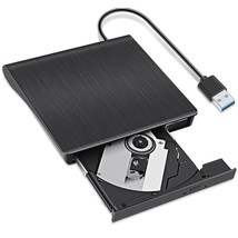 Slim External Cd Dvd Rw Drive Usb 3.0 Writer Burner Player Black For Lap... - £28.30 GBP