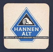 HANNEN ALT German Beer Coaster Blue &amp; Black Square - $10.00