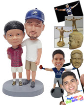 Personalized Bobblehead Dad and son having a good day wearing nice shirts and sh - £123.26 GBP