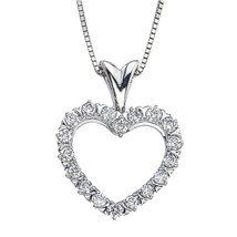 Femmes 0.38CT Blanc Moissanite 14K Plaqué or Pendentif Coeur Collier 45.7cm - £82.27 GBP