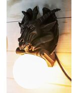 Baphomet Sabbatic Goat Pentagram Sigil Gargoyle Small Wall Sconce Lamp - €68,28 EUR