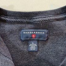 Saddlebred 3-Button Mens Blue Cotton Blend Pullover Sweatshirt Long Sleeve Sz XL image 3