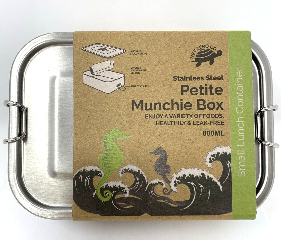 Net Zero Co. Petite Munchie Box Stainless Steel 800 ML NIB - £14.96 GBP