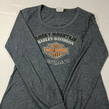 Harley Davidson Shirt Women’s Large Gray Long Sleeve Smoky Mountain Tennessee image 10