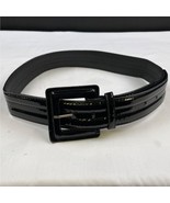 Vintage Women&#39;s Black Thick Waist Belt Size L SKU 4632 - $21.84