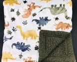 Mario Lopez Baby Blanket Dinosaur Velour Sherpa Triceratops Stegosaurus - £7.81 GBP