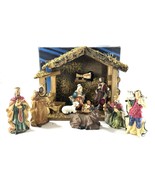 Vintage 10-Piece Nativity Set with Stable – Hand-Painted Ceramic Figures... - $744.34 MXN