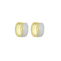 Dual Color Oval Band Hoop Earrings, Sku#LX836 - $5.90