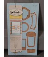 Spellbinders Die D-Lites Metal Cut Emboss Hipster 1 6pc Coffee Banners S... - $12.20