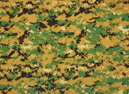 Marpat Woodland 70D Fr Marine Camo Logo 1.5 Oz Nylon Ripstop Fabric By Yard 67&quot;W - £11.25 GBP