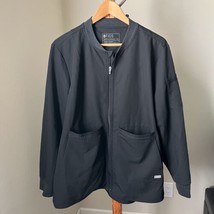 FIGS Bellery Scrub Jacket Womens XXL Full Zip Technical Collection Black - £38.94 GBP