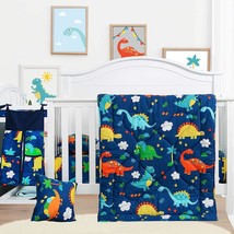 Baby Bedding Set - Microfiber Standard Size 3 Piece Dinosaur Crib Bedding Set So - £58.97 GBP